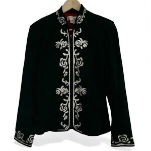 Vintage JENNI MAX‎ NYC Size 10 Women’s Black Leather Suede Jacket Red Lining